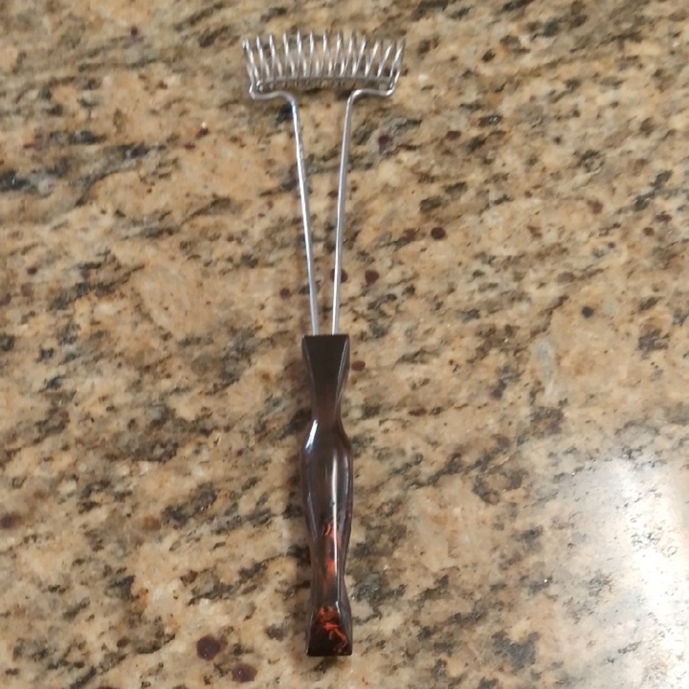 Brown and Silver Hair Pick Comb